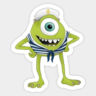 First Mate Mike: Mike Wazowski as Cruise Ship First Mate Sticker